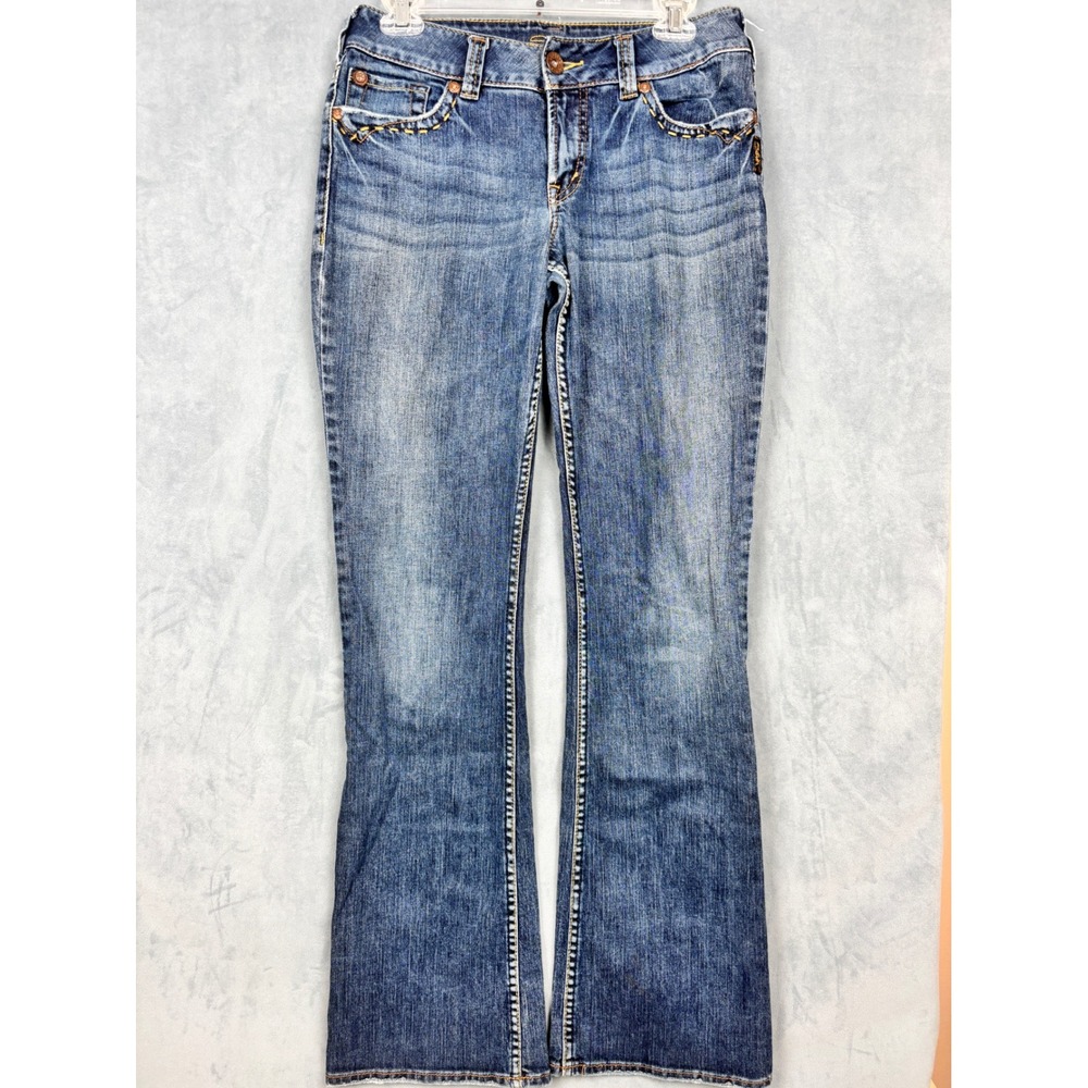 Silver Jeans Suki Surplus W28 L34 Medium Wash Bootcut Denim Blue L9906SCM339